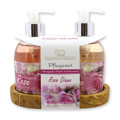 Pflegeset Flüssigseife 250ml & Dusch- und Schaumbad 250ml, Rose Diana 