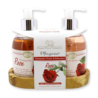 Pflegeset Flüssigseife 250ml & Dusch- und Schaumbad 250ml, Rose 