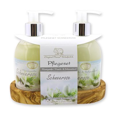 Pflegeset Flüssigseife 250ml & Dusch- und Schaumbad 250ml, Schneerose 