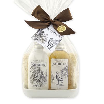 Care set 4 pieces in a cellophane bag "Höhensprung", Swiss Pine 
