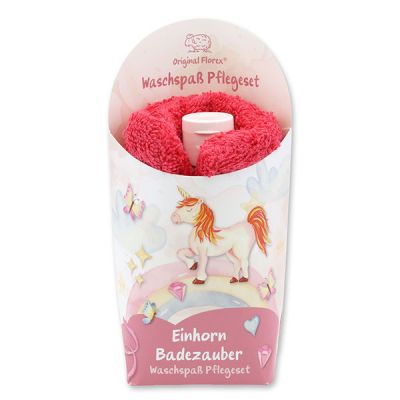 Washing fun care set 2 pieces "Einhorn Badezauber", Flower magic 