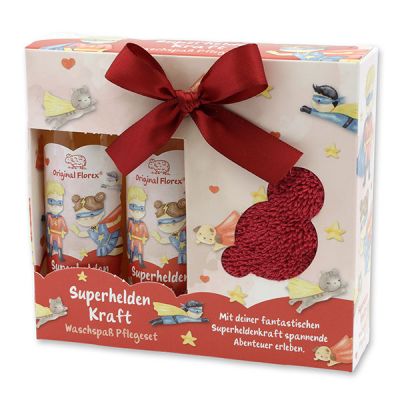 Washing fun care set 3 pieces "Superhelden Kraft", Berry dream 