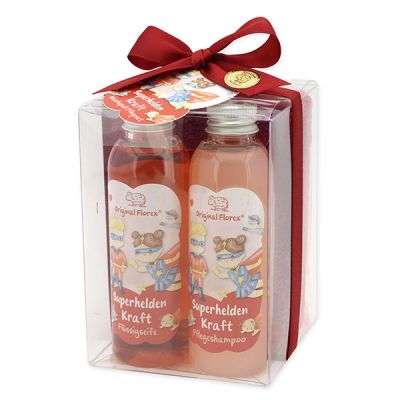 Washing fun care set 4 pieces "Superhelden Kraft", Berry dream 