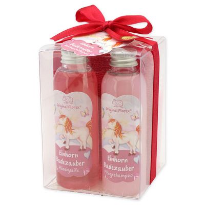 Washing fun care set 4 pieces "Einhorn Badezauber", Flower magic 