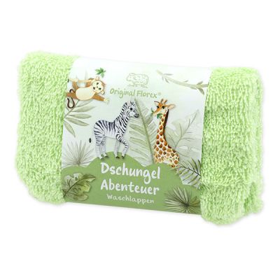 Washcloth "Dschungel Abenteuer", green 