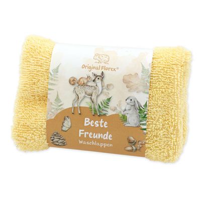 Washcloth "Beste Freunde", light orange 