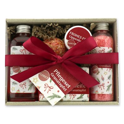 Gift set 5 pieces "Frohes Fest", Pomegranate 