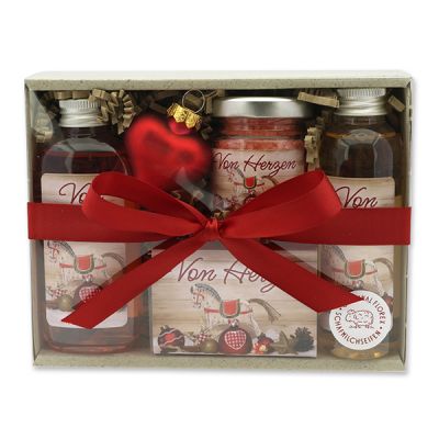 Gift set 4 pieces "Von Herzen", Pomegranate 