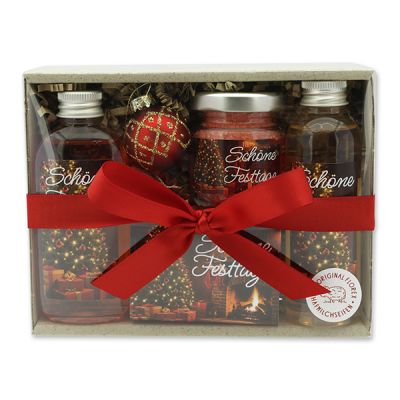 Gift set 4 pieces "Schöne Festtage", Pomegranate 