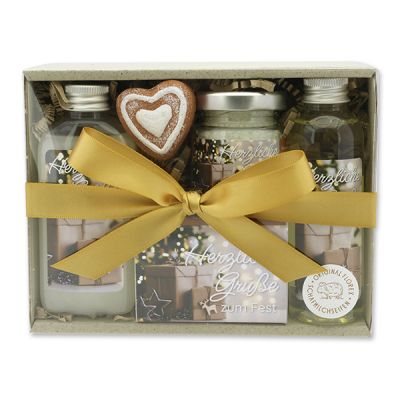 Gift set 4 pieces "Herzliche Grüße zum Fest", Classic 