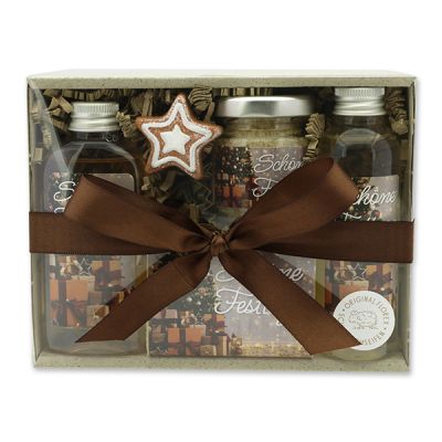 Gift set 4 pieces "Schöne Festtage", Swiss pine 