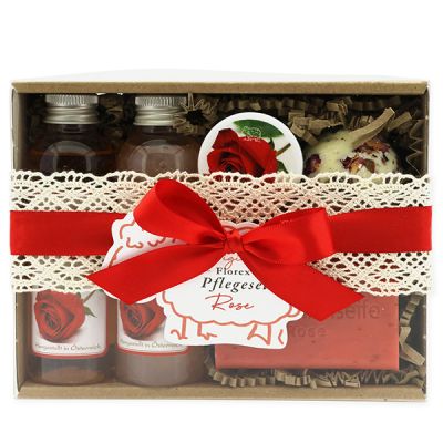 Geschenkset 5-teilig, Rose mit Blüten 