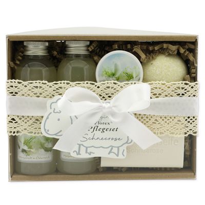 Geschenkset 5-teilig, Schneerose 