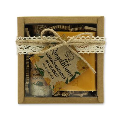 Geschenkset 2-teilig "Wohlfühlzeit", Ringelblume 
