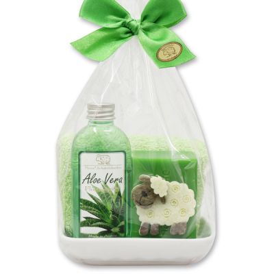 Set with sheep 4 pieces in a cellophane bag, Aloe vera 