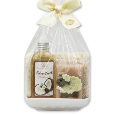 Set with sheep 4 pieces in a cellophane bag, Coconut-Vanilla 