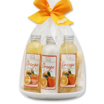 Care set 5 pieces in a cellophane bag, Orange 