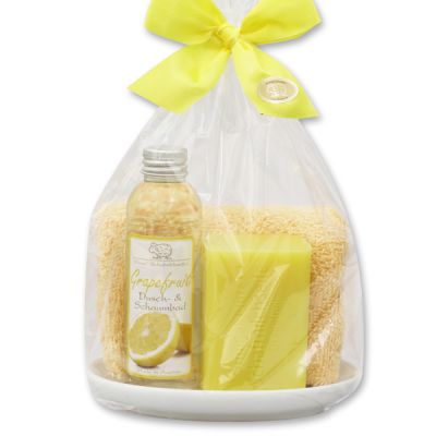 Care set 4 pieces in a cellophane bag, Grapefruit 