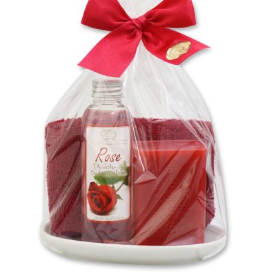 Care set 4 pieces in a cellophane bag, Rose 