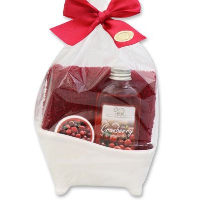 Small bathtub set 4 pieces in a cellophane bag, Cranberry 