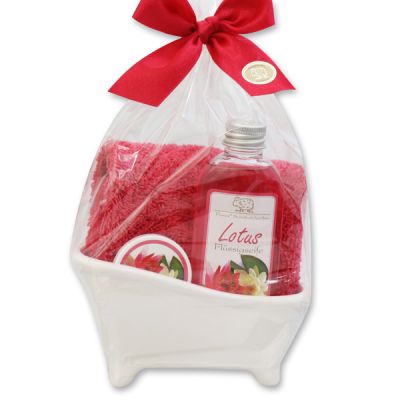 Small bathtub set 4 pieces in a cellophane bag, Lotus 