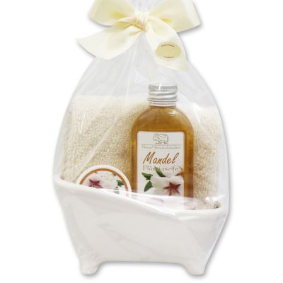 Small bathtub set 4 pieces in a cellophane bag, Almond 