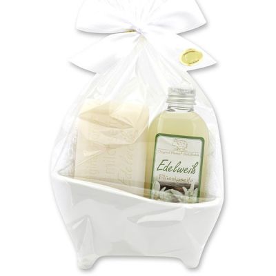 Small bathtub set 4 pieces in a cellophane bag, Edelweiss 