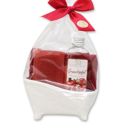 Small bathtub set 4 pieces in a cellophane bag, Pomegranate 