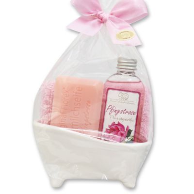 Small bathtub set 4 pieces in a cellophane bag, Peony 