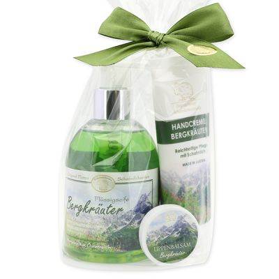 Care set 3 pieces in a cellophane bag, Mountain herbs 