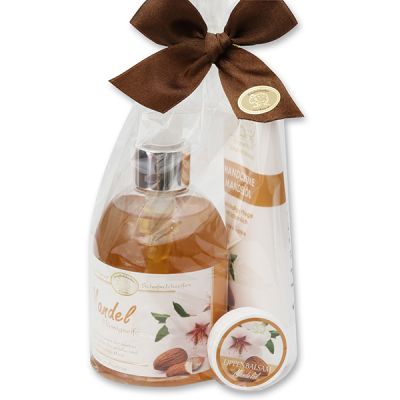 Care set 3 pieces in a cellophane bag, Almond 