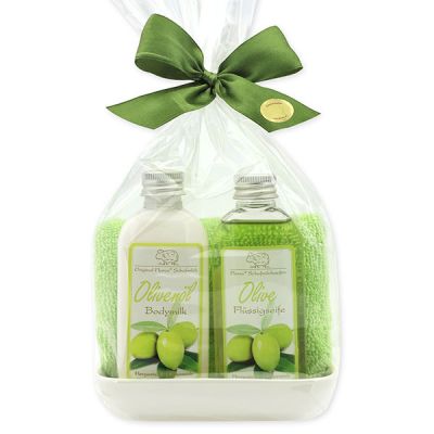 Care set 4 pieces in a cellophane bag, Olive 