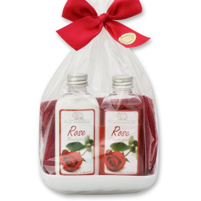 Care set 4 pieces in a cellophane bag, Rose 