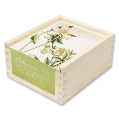 Wooden box set 4 pieces "Nostalgia", Christmas rose white 