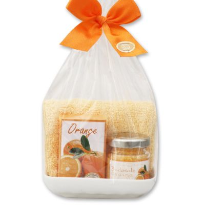 Care set 4 pieces in a cellophane bag, Orange 