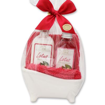 Small bathtub set 4 pieces in a cellophane bag, Lotus 