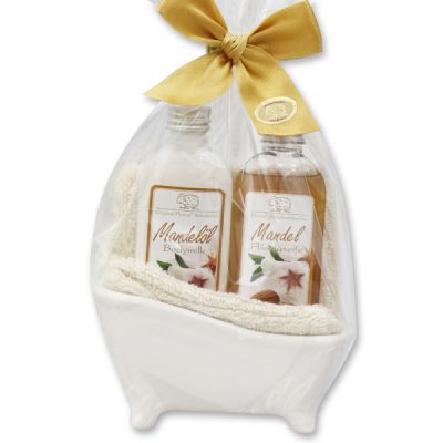 Small bathtub set 4 pieces in a cellophane bag, Almond 