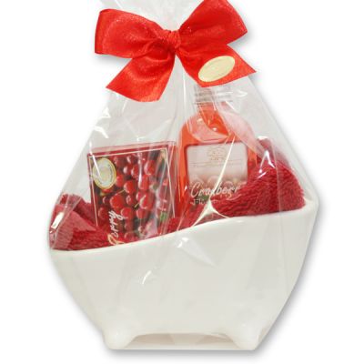 Wellness set 4 pieces in a cellophane bag, Cranberry 