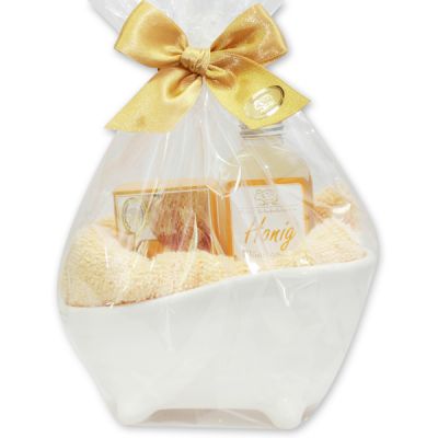 Wellness set 4 pieces in a cellophane bag, Honey 