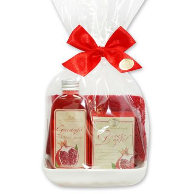 Care set 4 pieces in a cellophane bag, Pomegranate 