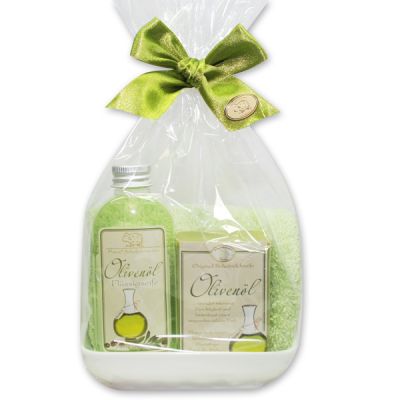 Care set 4 pieces in a cellophane bag, Olive 