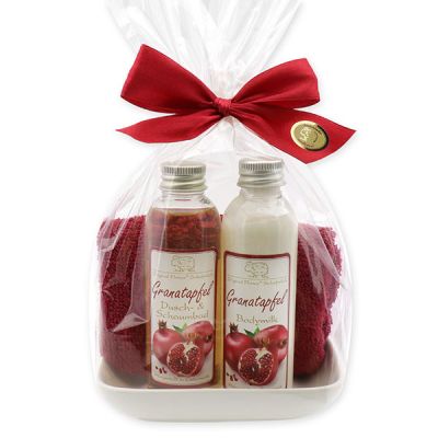 Care set 4 pieces in a cellophane bag, Pomegranate 