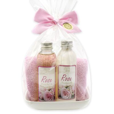 Care set 4 pieces in a cellophane bag, Rose 