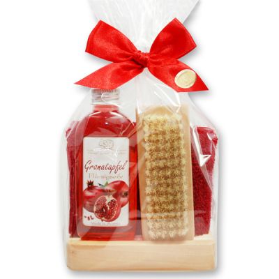 Care set 4 pieces in a cellophane bag, Pomegranate 