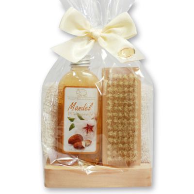 Care set 4 pieces in a cellophane bag, Almond 