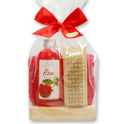 Care set 4 pieces in a cellophane bag, Rose 