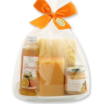 Care set 5 pieces in a cellophane bag, Orange 