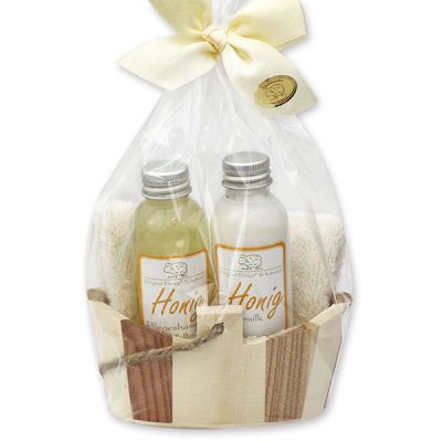 Wellness set 4 pieces in a cellophane bag, Honey 