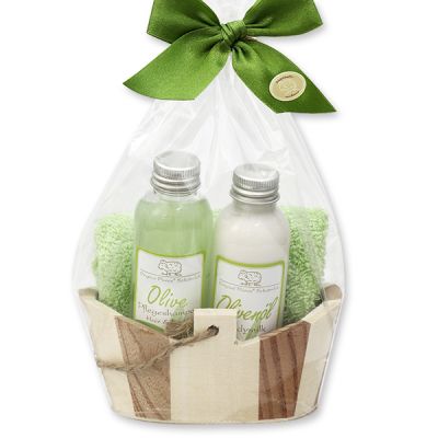 Wellness set 4 pieces in a cellophane bag, Olive 