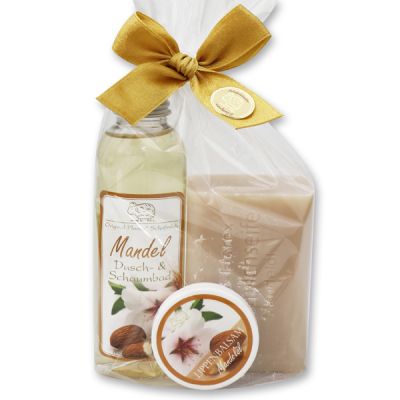 Care set 3 pieces in a cellophane bag, Almond 